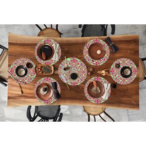 Ronde placemats - Onderlegger - Placemats rond - Abstract - Patroon - Lavalamp - Hippie - 10 stuks
