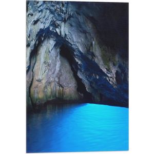 WallClassics - Vlag - Lichtgevend Blauw Water - 40x60 cm Foto op Polyester Vlag