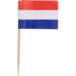 Cocktailprikker met vlaggetje - Nederland - Hout - 65mm