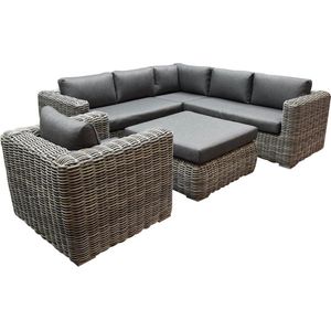 Cervo hoek loungeset 5-delig grijs wicker