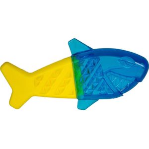 Speelgoed hond cooltoy haai blauw/geel 21,7cm