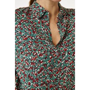 GARCIA Dames All over print Blouse Groen Long mouw - Maat XS