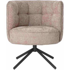 PTMD Eetkamerstoel Odin - 67x67x85 cm - Textiel - Roze
