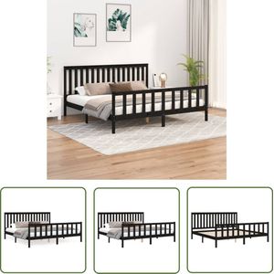 The Living Store Klassiek Houten Bedframe - 205.5x206x101 cm - Massief Grenenhout