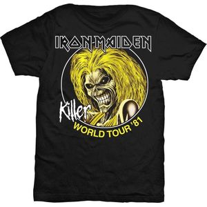Iron Maiden - Killer World Tour 81 Heren T-shirt - S - Zwart