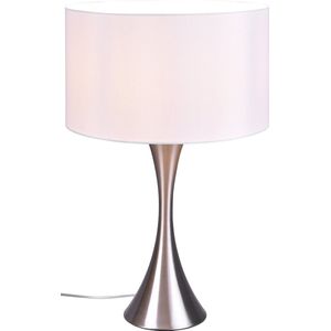 LED Tafellamp - Tafelverlichting - Trion Safari - E27 Fitting - Rond - Mat Nikkel - Aluminium - Max. 60W