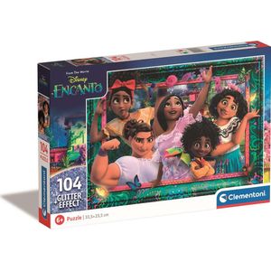 Clementoni - Puzzel 104 Stukjes Glitter Encanto, Kinderpuzzels, 6-8 jaar, 20348