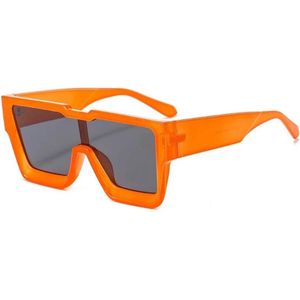 Zonnebril - EK voetbal Nederland - Oranje Zonnebril - Zonnebril Groot - Festival Bril - Feestbril - Carnaval Bril - Evenementen Bril - Koningsdag - Bril - Brillen - Sunglasses - Oversized - Vierkant - UV400 - Eyewear - Unisex - Oranje - Orange -