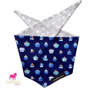 Honden bandana | Knoopbandana | Boats Blue maat M