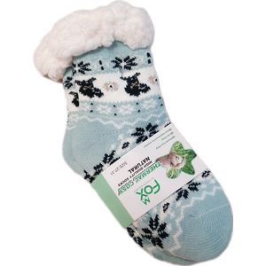 Wintersokken - Huissokken - kinderen - Warme wintersokken - Anti-slip - Kleur Lichtblauw - Maat 27 t/m 31 - Kerst - Cadeau