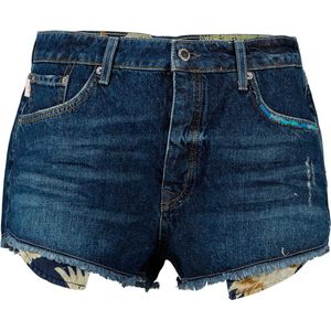 SUPERDRY Vintage High Rise Korte Spijkerbroek - Dames - Salem Mid Worn Blue - 26