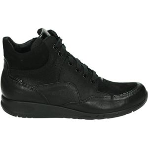 Durea 9735 E - VeterlaarzenHoge sneakersDames sneakersDames veterschoenenHalf-hoge schoenen - Kleur: Zwart - Maat: 38