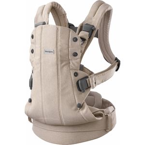 BabyBjörn Draagzak Harmony - Geweven mélange - Lichtbeige - Buikdrager - Rugdrager - Ergonomisch - Zachte details
