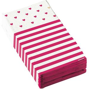 Amscan Servetten Liefde 33 X 33 Cm Papier Roze/wit 16 Stuks