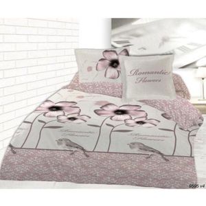 2-persoonsdekbedovertrek flanel Romantic Flowers 200x200 met 2 kussenslopen