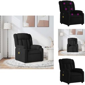 vidaXL Massagestoel - Massagestoelen - Zitstoel - Leunstoel - Massagestoel verstelbaar stof zwart