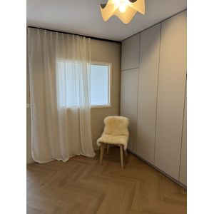 Maroyathome - BIBIANA - Vitrage met plooiband - kant en klaar - OFF WHITE - 200 x 180 cm - 200 cm breed en 180 cm hoog/lang - inclusief loodveter en schelphaakjes