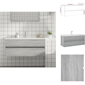 vidaXL Wastafelkast - Wastafelkast - Afmetingen- 100 x 38.5 x 45 cm - Kleur- Grijs sonoma eiken - Materiaal- Bewerkt hout - Badkamerkast