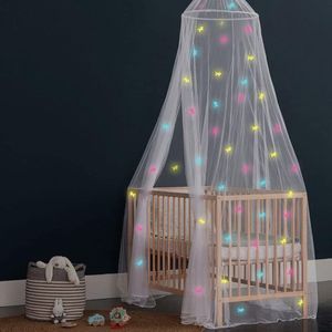 Klamboe met Glow in the Dark Eenhoorns - Hemelbed voor Kinderkamer of Volwassenen - Sterrenhemel Sluier, Hemeltje en Bedtent - Baby Muggennet Decoratie