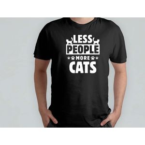 Less people more cats - T Shirt - Cats - Gift - Cadeau - CatLovers - Meow - KittyLove - Katten - Kattenliefhebbers - Katjesliefde - Prrrfect