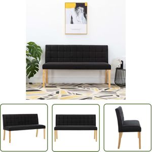 The Living Store Bankje 140 cm fluweel zwart - Zwarte Bank - Velvet Bank - Banks Kopen - Hocker - Lounge Bank