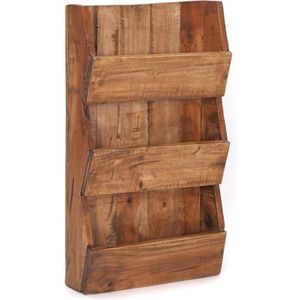 Lp Opbergsysteem - Lp Houder - Lp Koffer - Met Drie Opbergvakken- Hout - 38cm x 11cm x 60cm