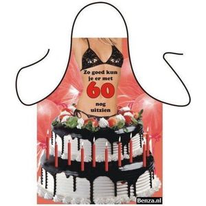 Benza Schort 60 Jaar - Sexy/Leuke/Grappige/Mooie Keukenschort - Vrouw