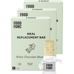 Foodfunc | Meal Replacement Bar | White Chocolate Muesli | 3 Stuks | 21 x 60 gram | No Junk Just Func
