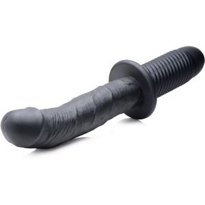 XR Brands - The Large Realistic - Silicone Vibrator with Handle - Black