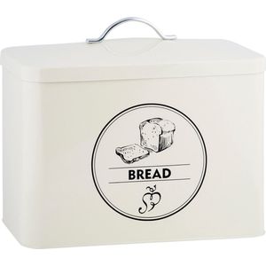 Esschert Design Voorraadblik Bread 34,5 X 19 Cm Staal Crème - brood blik - broodblik