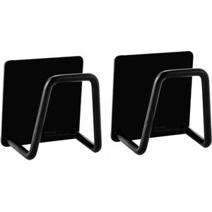 Nolad® - Sponshouder - Vaatdoekhouder - Gootsteen Organiser - Wandhaak - 2 Stuks - Zwart