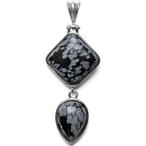 Zentana Obsidiaan Hanger - Sneeuwvlok Obsidiaan Dubbelhanger - Druppel - Eerlijkheid