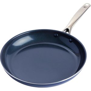 braadpan met diamantstructuur, keramiek, antiaanbaklaag, 30 cm, PFAS-vrij, inductie, ovenbestendig, vaatwasmachinebestendig, blauw