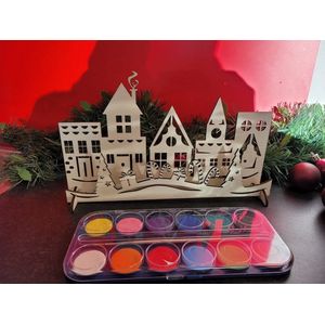 LBM - Kerstdorp met waterverf - set deel 6 - DIY Kerstmis