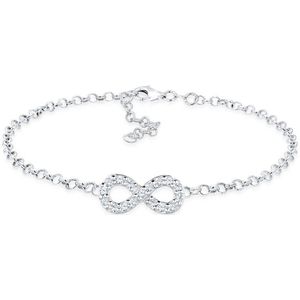 Elli Dames Armband Dames Infinity Symbol Infinity Basic met Kristallen in 925 Sterling Zilver