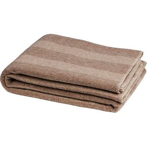 Yumeko deken merino wol stripe bruin/chestnut 150x220