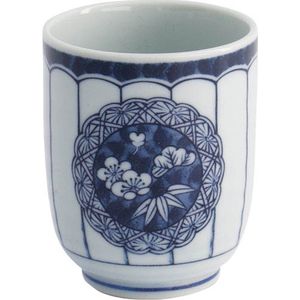 Tokyo Design Studio - Koffiekop - Theekop - Blauw/Wit - 6,5x7,5 cm - 160 ml