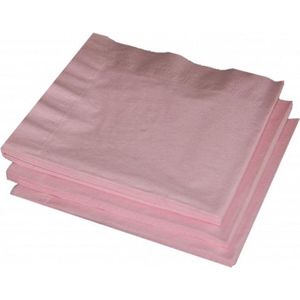 40x Licht roze kleuren thema servetten 33 x 33 cm - Licht roze papieren wegwerp tafeldecoraties