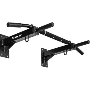 MOVIT® Optrekstang - Pull Up Bar - Wandmontage - Belastbaar tot 350 kg - Zwart