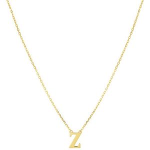 YO&NO -  Ketting - Goud - Anker -  letter Z - 40 - 42 - 44 cm - Sieraden vrouw - 14k - 585 goud