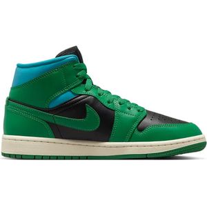 Nike Air Jordan 1 Mid - Sneakers - Unisex - Maat 38 - Zwart/Aquatone/Sail/Lucky Green