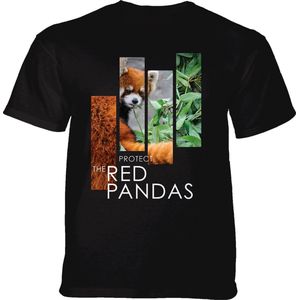 T-shirt Protect Red Panda Split Portrait Black 5XL
