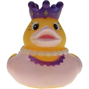 Badeendjes prinses - rubber - 2 stuks - paars en lichtroze - 5 cm - bad speelgoed