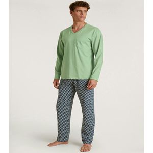Calida Relax Imprint Pyjama lange broek - 613 Black/Green - maat M (M) - Heren Volwassenen - 100% katoen- 47487-613-M