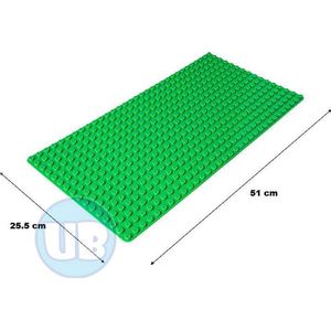 Uniblocks | Bouwplaat donkergroen - 51 x 25,5 cm | bouwplaten geschikt voor Duplo | grondplaten 32x16 noppen | stad | Combineer met DUPLO bouwstenen | bouwblokken