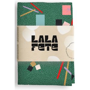 La La Fete - Furoshiki doeken - doorgeef inpakpapier - inpakstof - CONFETTI GREEN - 70