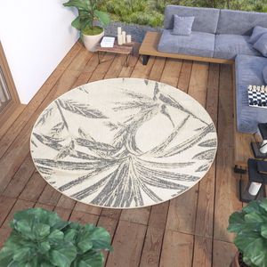 Tapiso Viera Rond Tuintapijt Buiten Indoor Outdoor Binnen Vloerkleed Maat- 80x80