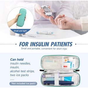 Insuline koeltas voor reistas, Eva insuline tas voor insuline pen, insuline en andere diabetici-accessoires, diabetici-tas (groen)