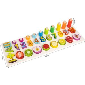 KLEURRIJKE HOUTEN CIJFERS SORTER - LEERPUZZEL - FRUIT VOOR HET SNIJDEN OP MAGNEET - SPELEN EN LEREN - EDUCATIEF SPEELGOED - MONTESSORI SPEELGOED - MUZIEKLAND - GEWELDIG CADEAU