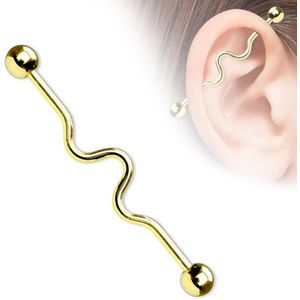 Industrial piercing wave gold plated